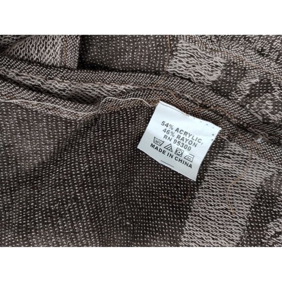 Womens Vintage Paisley Inspired Pashmina Scarf In Taupe and Brown With Fringe - Picture 3 of 4